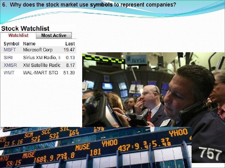 6. Why does the stock market use symbols to represent companies? 