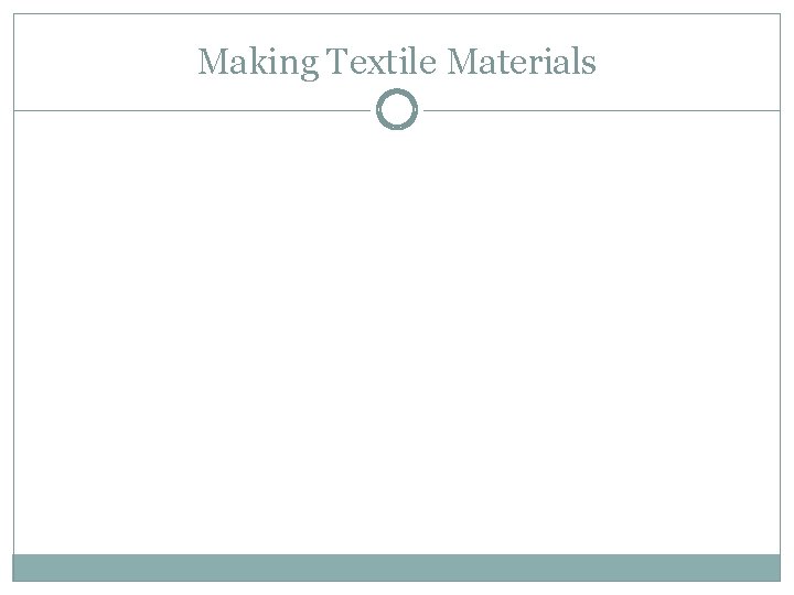 Making Textile Materials 