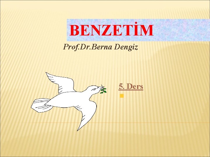 BENZETİM Prof. Dr. Berna Dengiz 5. Ders 