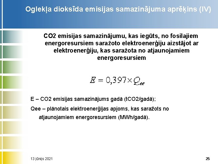 Oglekļa dioksīda emisijas samazinājuma aprēķins (IV) CO 2 emisijas samazinājumu, kas iegūts, no fosilajiem Oglekļa dioksīda emisijas samazinājuma aprēķins (IV) CO 2 emisijas samazinājumu, kas iegūts, no fosilajiem