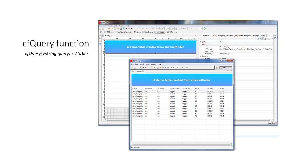 cf. Query function =cf. Query(Vstring query) : VTable 