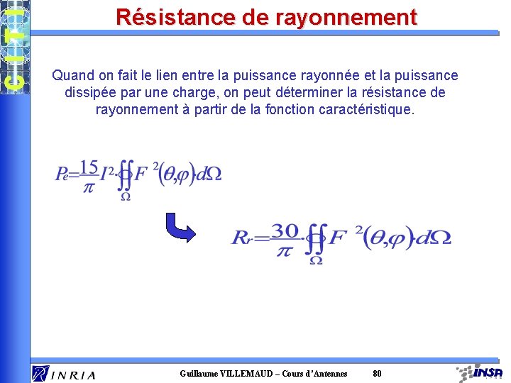 Résistance de rayonnement Quand on fait le lien entre la puissance rayonnée et la