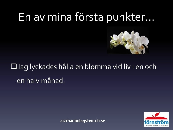 En av mina första punkter… q. Jag lyckades hålla en blomma vid liv i En av mina första punkter… q. Jag lyckades hålla en blomma vid liv i