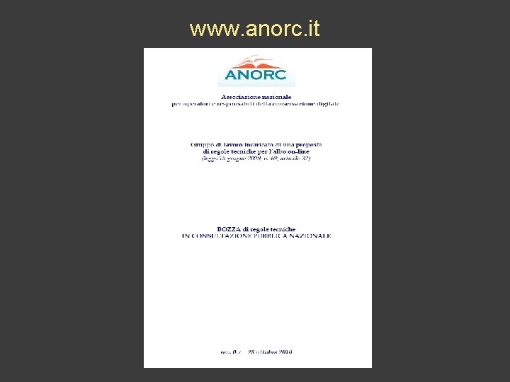 www. anorc. it 