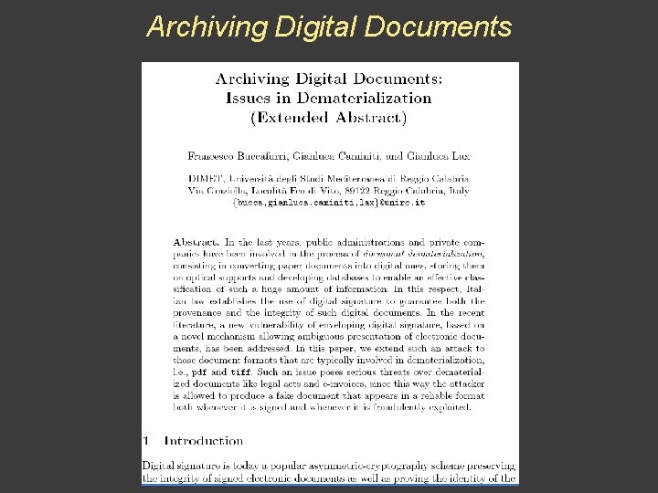 Archiving Digital Documents 