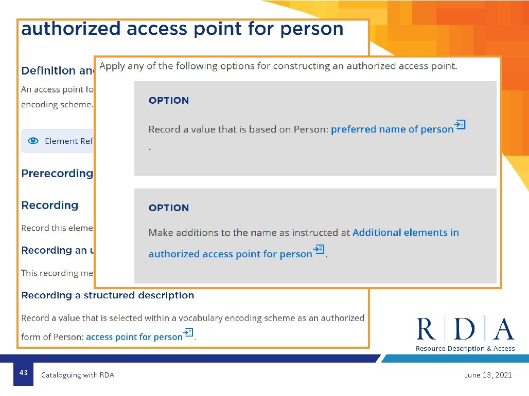 43 Cataloguing with RDA June 13, 2021 