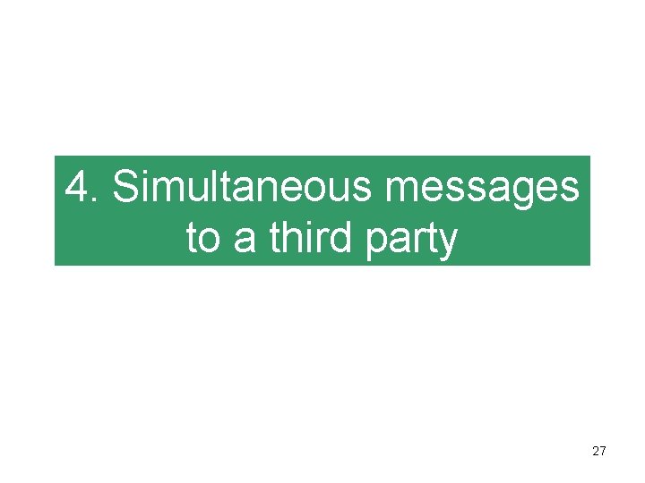 4. Simultaneous messages to a third party 27 