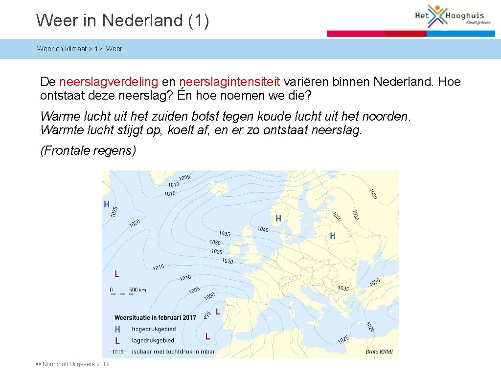 Weer in Nederland (1) Weer en klimaat > 1. 4 Weer De neerslagverdeling en