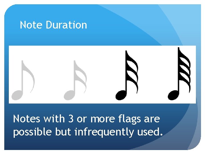 Note Duration Notes with 3 or more flags are possible but infrequently used. 