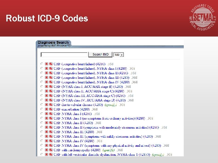 Robust ICD-9 Codes 