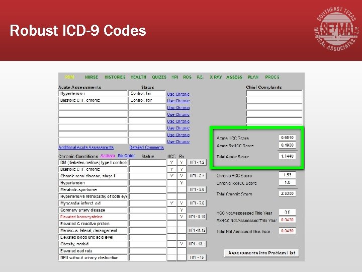 Robust ICD-9 Codes 