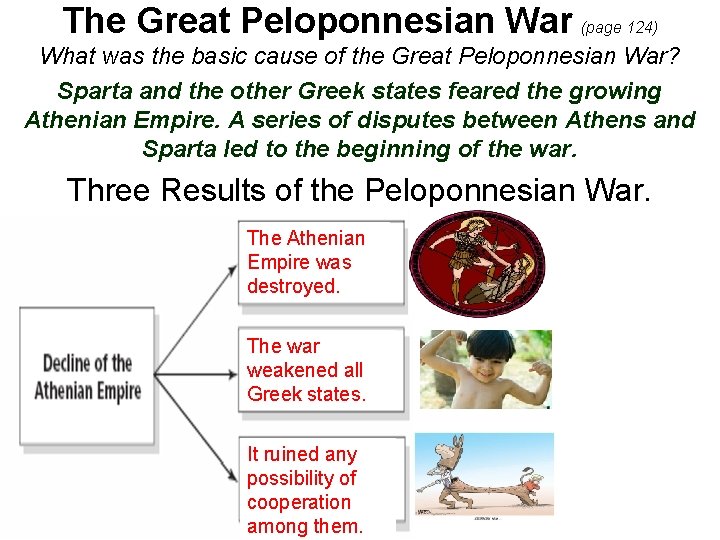 The Great Peloponnesian War (page 124) What was the basic cause of the Great