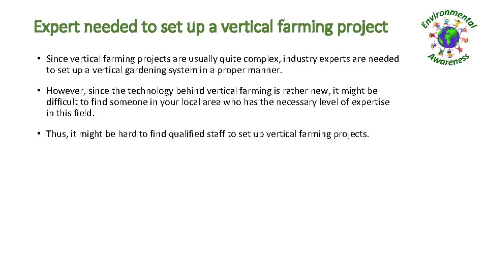 Expert needed to set up a vertical farming project • Since vertical farming projects