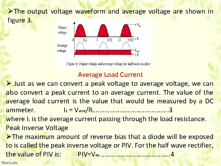 ØThe output voltage waveform and average voltage are shown in figure 3. Average Load