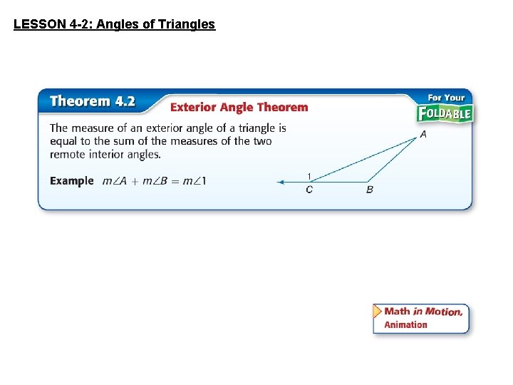 LESSON 4 -2: Angles of Triangles 
