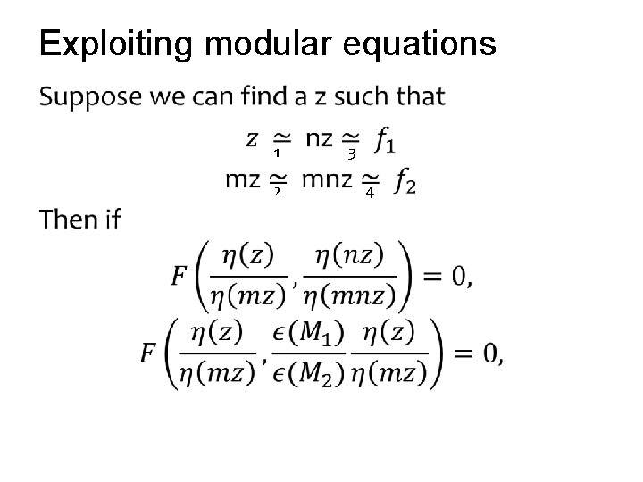 Exploiting modular equations • 1 2 3 4 