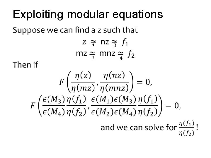 Exploiting modular equations • 1 2 3 4 