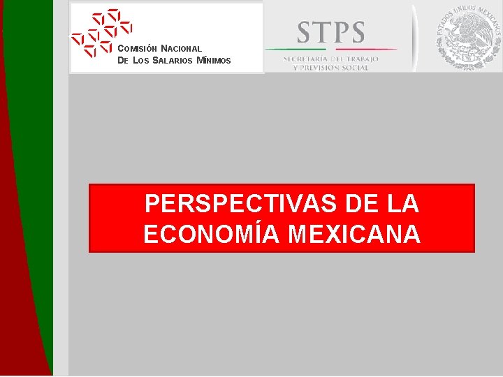 COMISIÓN NACIONAL DE LOS SALARIOS MÍNIMOS PERSPECTIVAS DE LA ECONOMÍA MEXICANA 