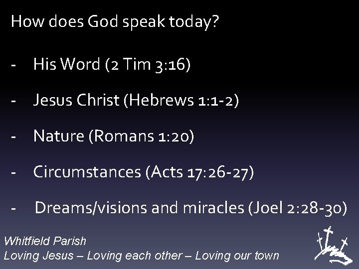 How does God speak today? - His Word (2 Tim 3: 16) - Jesus