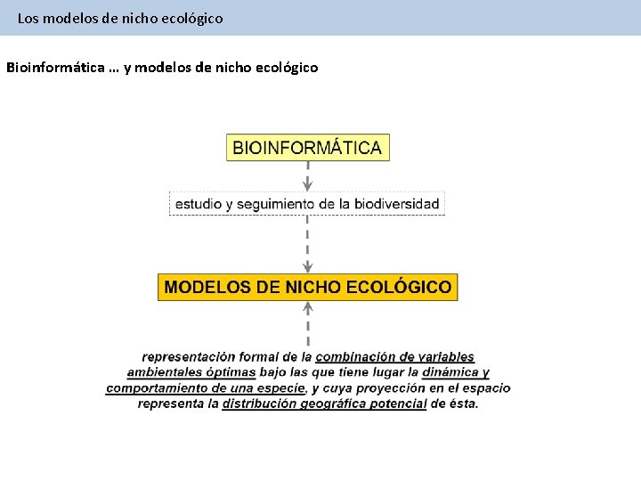 Los modelos de nicho ecológico Bioinformática … y modelos de nicho ecológico 