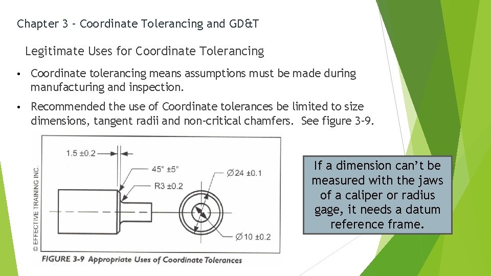 Chapter 3 – Coordinate Tolerancing and GD&T Legitimate Uses for Coordinate Tolerancing • Coordinate