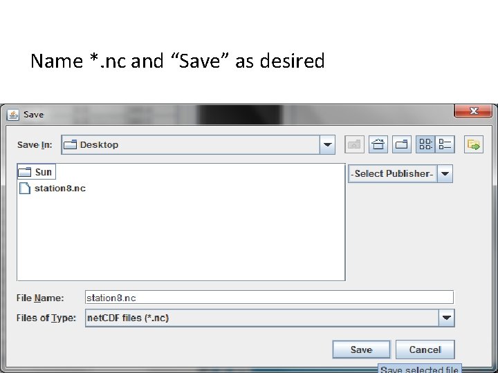 Name *. nc and “Save” as desired 