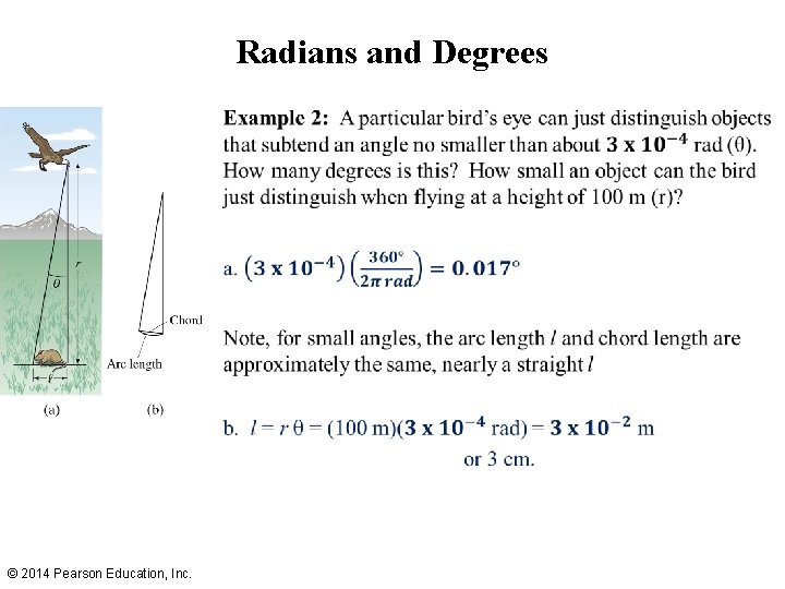 Radians and Degrees • © 2014 Pearson Education, Inc. 