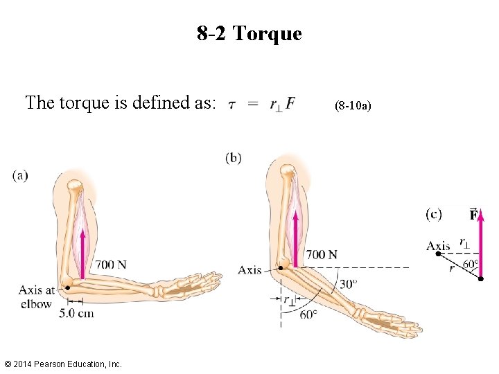 8 -2 Torque The torque is defined as: © 2014 Pearson Education, Inc. (8