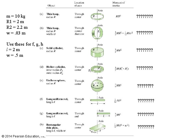 m = 10 kg R 1 = 2 m R 2 = 2. 2