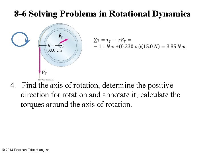 8 -6 Solving Problems in Rotational Dynamics + 4. Find the axis of rotation,