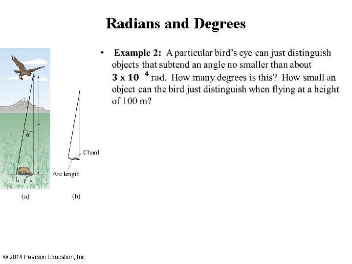 Radians and Degrees • © 2014 Pearson Education, Inc. 
