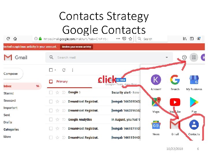 Contacts Strategy Google Contacts 10/22/2018 6 