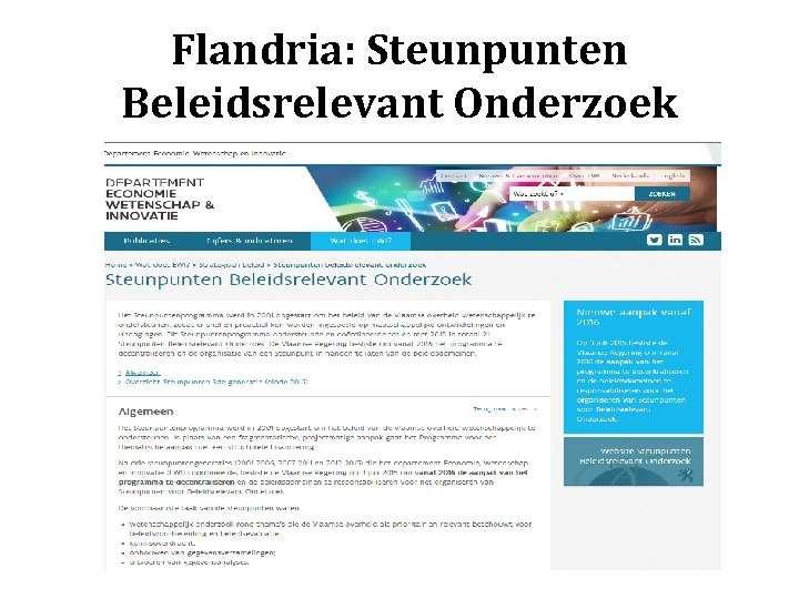 Flandria: Steunpunten Beleidsrelevant Onderzoek 