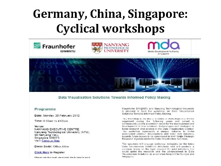 Germany, China, Singapore: Cyclical workshops 