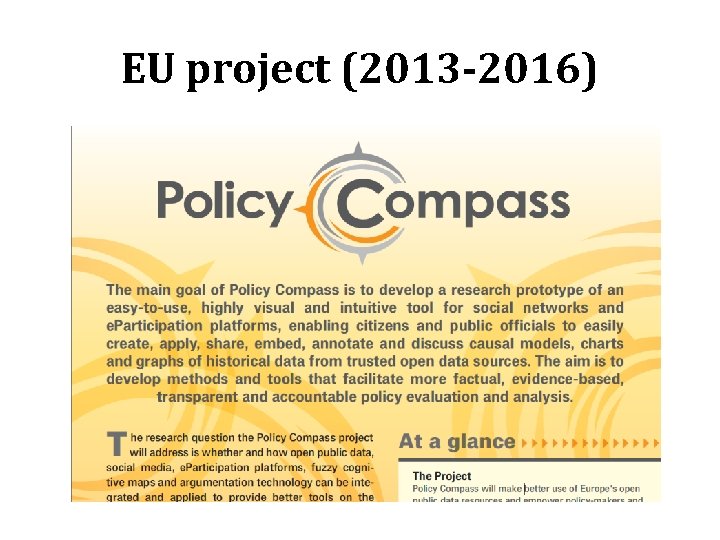 EU project (2013 -2016) 