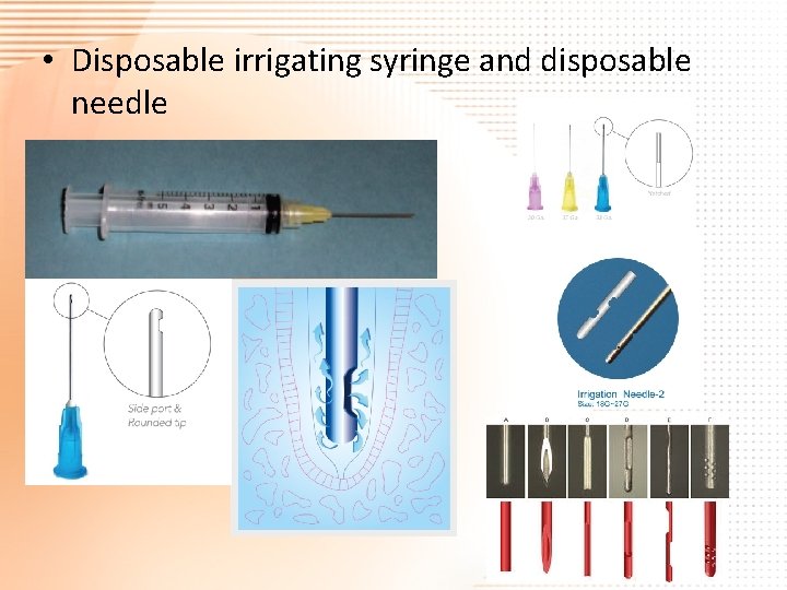  • Disposable irrigating syringe and disposable needle 