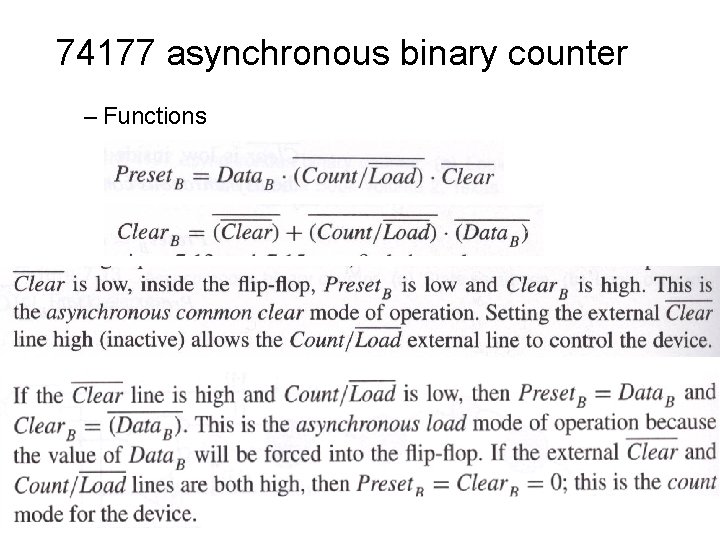 74177 asynchronous binary counter – Functions 74177 asynchronous binary counter – Functions