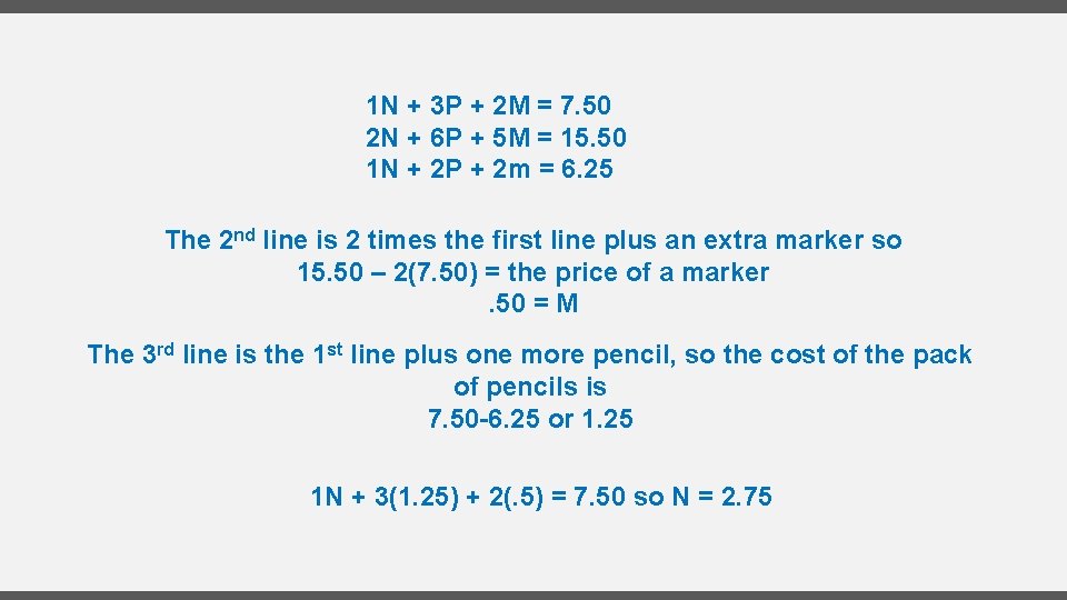 1 N + 3 P + 2 M = 7. 50 2 N +