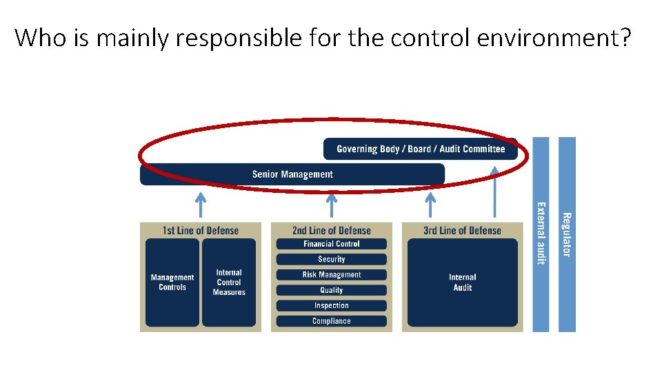 Who is mainly responsible for the control environment? 