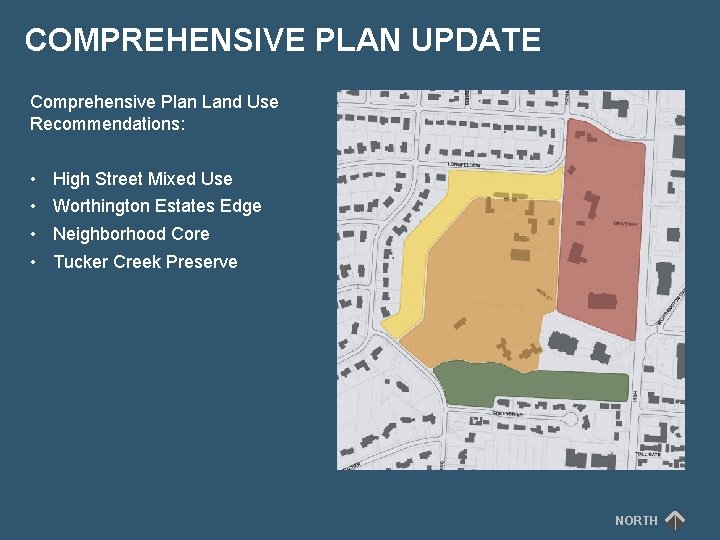 COMPREHENSIVE PLAN UPDATE Comprehensive Plan Land Use Recommendations: • • High Street Mixed Use