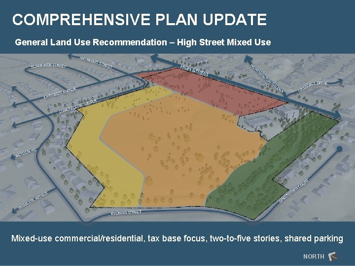 COMPREHENSIVE PLAN UPDATE General Land Use Recommendation – High Street Mixed Use Mixed-use commercial/residential,