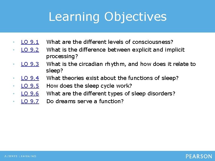 Learning Objectives • • LO 9. 1 LO 9. 2 • LO 9. 3