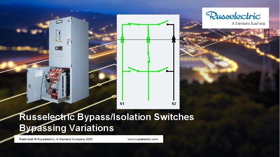 S 1 S 2 Russelectric Bypass/Isolation Switches Bypassing Variations Restricted © Russelectric, A Siemens