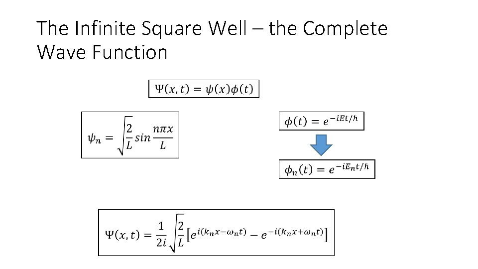 The Infinite Square Well – the Complete Wave Function 