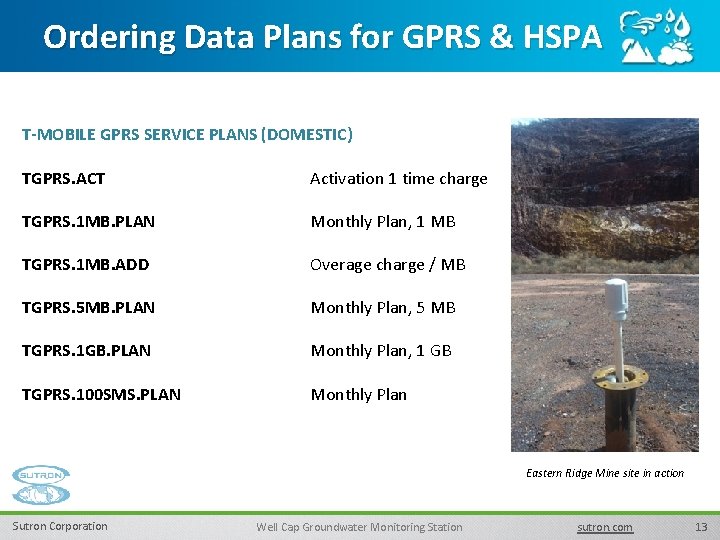 Ordering Data Plans for GPRS & HSPA T-MOBILE GPRS SERVICE PLANS (DOMESTIC) TGPRS. ACT