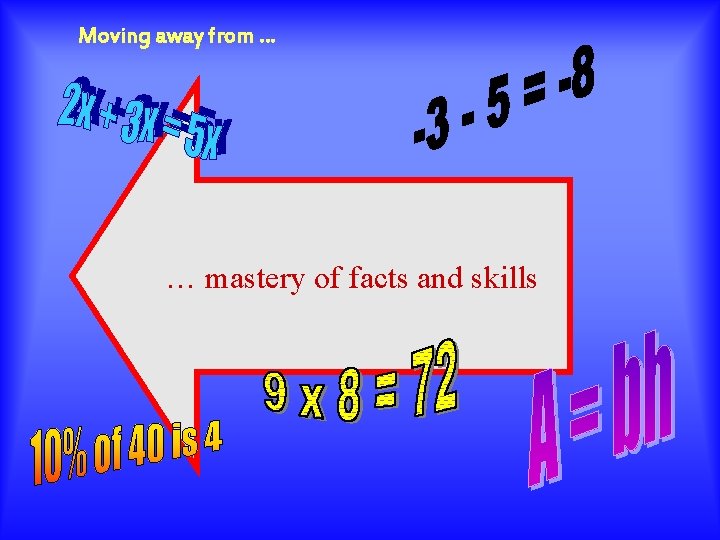 Moving away from … … mastery of facts and skills 