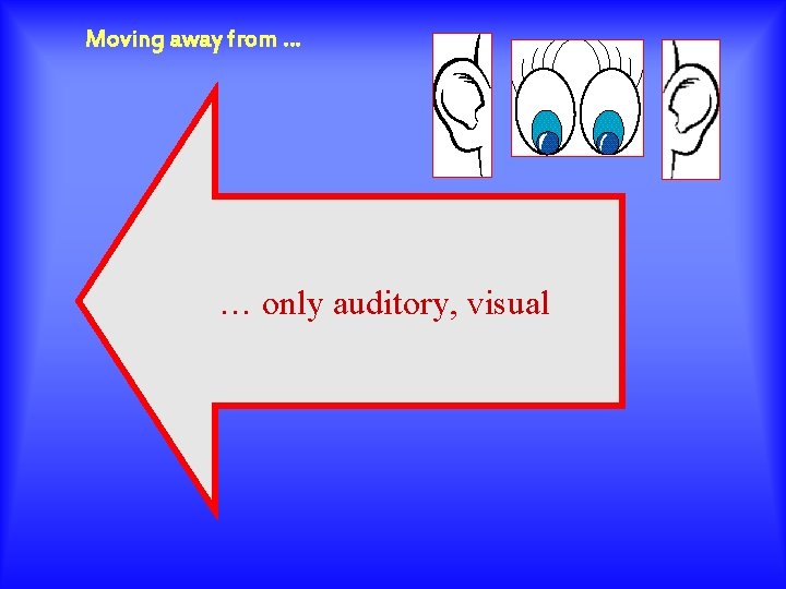 Moving away from … … only auditory, visual 