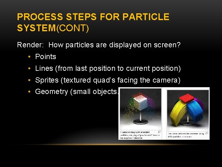 Particle System With Spring Model Computer Graphics PARTICLE SYSTEMS Advanced 3 D Computer Graphics Behzad