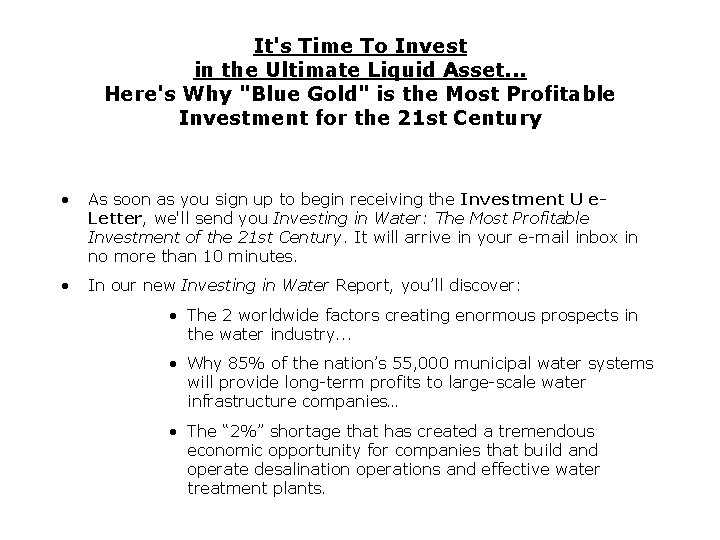It's Time To Invest in the Ultimate Liquid Asset. . . Here's Why "Blue