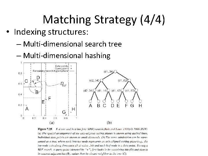 Matching Strategy (4/4) • Indexing structures: – Multi-dimensional search tree – Multi-dimensional hashing 